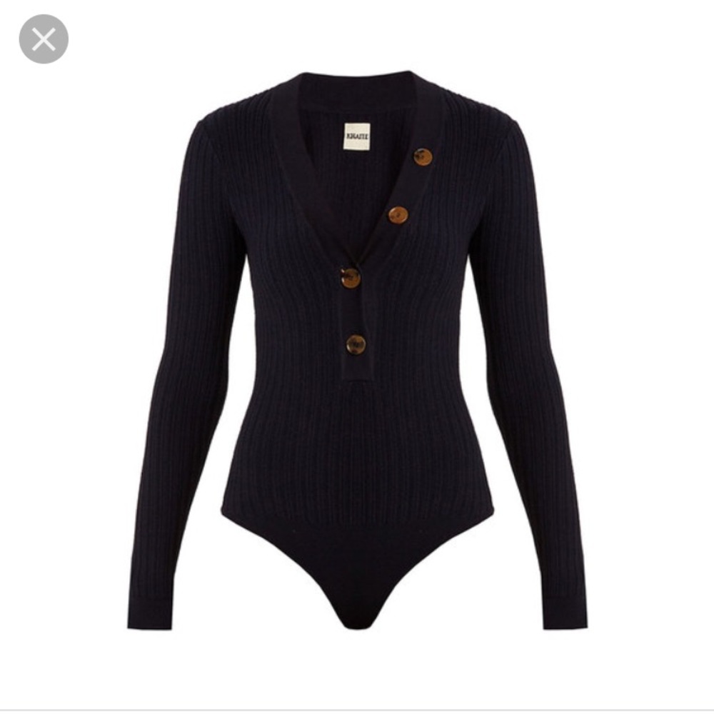 Khaite -Marisol Merino Wool Ribbed Bodysuit